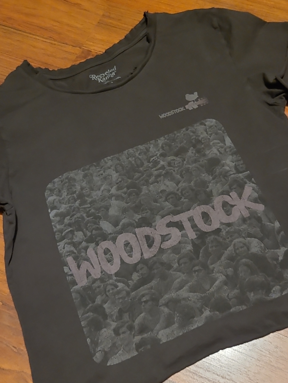 Recycled Karma Black Woodstock Logo Tee